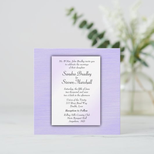 Lovely Lavender Wedding Invitation Kaart (Staand voorkant)