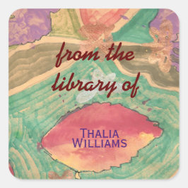 Lovely leaves custom bookplates vierkante sticker