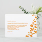 Lovely Leaves Wedding Invitation - Sinaasappel Kaart (Staand voorkant)