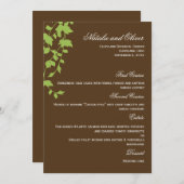 Lovely Leaves Wedding Menu Card - Bruin (Voorkant / Achterkant)