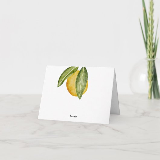 Lovely Lemon Tree Branch Waterverf - Aangepast Bedankkaart (Achterkant)