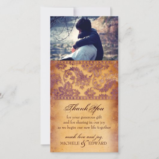 Lovely Lilac Grunge Merci Carte photo (Devant)