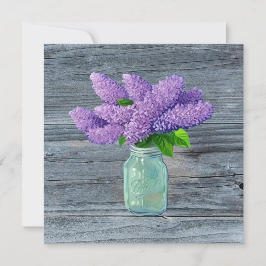 Lovely Lilacs in Rustic Mason Jar (Voorkant)