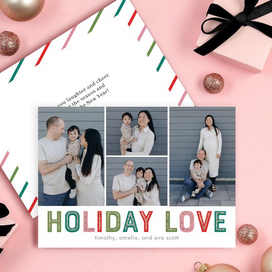 Lovely Lines EDITABLE COULEUR Holiday Carte photo