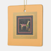 Lovely Llama-kerstflatTegel Keramisch Ornament (Links)
