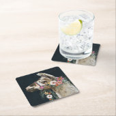 Lovely Llama Vierkante Kartonnen Onderzetter (Insitu)