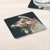 Lovely Llama Vierkante Kartonnen Onderzetter (Schuin)