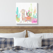 Lovely Llamas I Canvas Afdruk (Insitu (Slaapkamer))