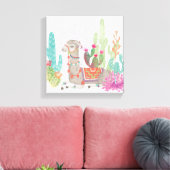 Lovely Llamas I Canvas Afdruk (Insitu (Woonkamer))