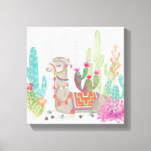 Lovely Llamas I Canvas Afdruk