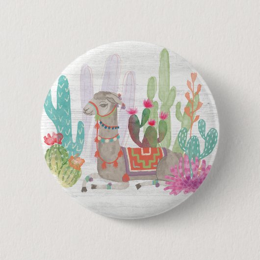 Lovely Llamas I Ronde Button 5,7 Cm (Voorkant)