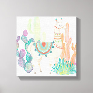 Lovely Llamas II Canvas Afdruk