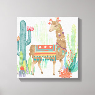 Lovely Llamas III Canvas Afdruk