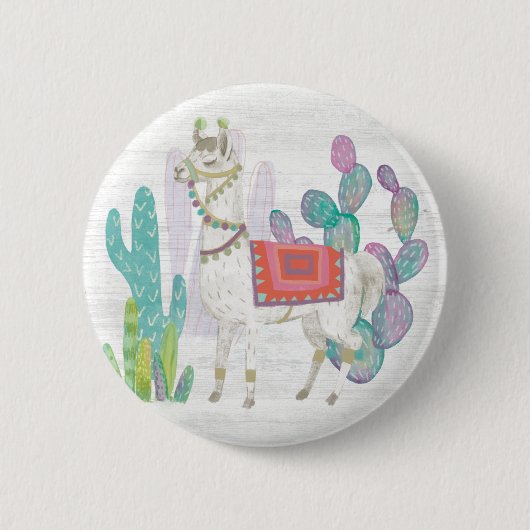 Lovely Llamas V Ronde Button 5,7 Cm (Voorkant)