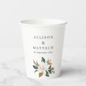 Lovely magnolia florale bruiloft  papieren bekers (Achterkant)