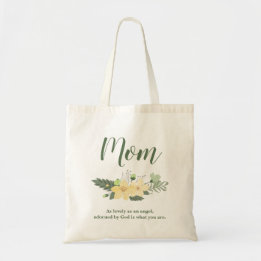 Lovely Mam Floral Charming Quote Tote Bag