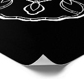 Lovely Mandala Black Background Colour Poster (Hoek)
