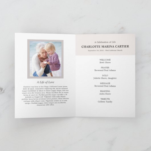 Lovely Memory Photo Folded Program Programma (Binnen)