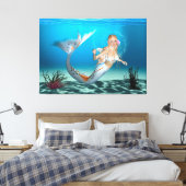 Lovely Mermaid Canvas Afdruk (Insitu (Slaapkamer))