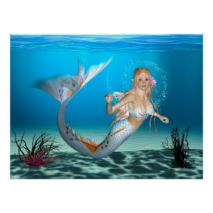 Lovely Mermaid Perfect Poster
