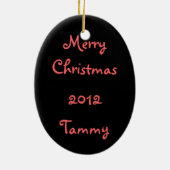 Lovely Merry Red Rose Keramisch Ornament (Achterkant)