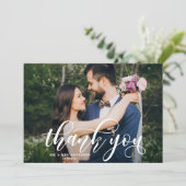 Lovely Modern Calligraphie Mariage Photo Merci (Debout devant)