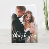 Lovely Modern Calligraphie Mariage Photo Merci (Devant)