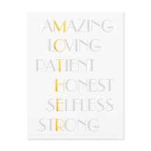 Lovely Mothers Gold Acrostic Poem Typography Gift