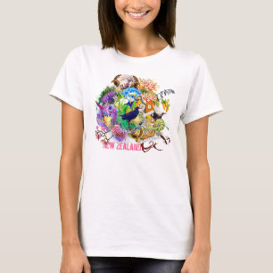 Lovely New Zealand natuur, collage T-shirt