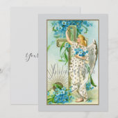 Lovely Ouget Me Not Angel Invitation (Devant / Derrière)