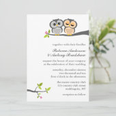 Lovely Owls Custom Wedding Kaart (Staand voorkant)