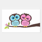 Lovely Owls Rechthoekige Sticker (Voorkant)