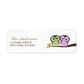 Lovely Owls Return Address Labels (Voorkant)