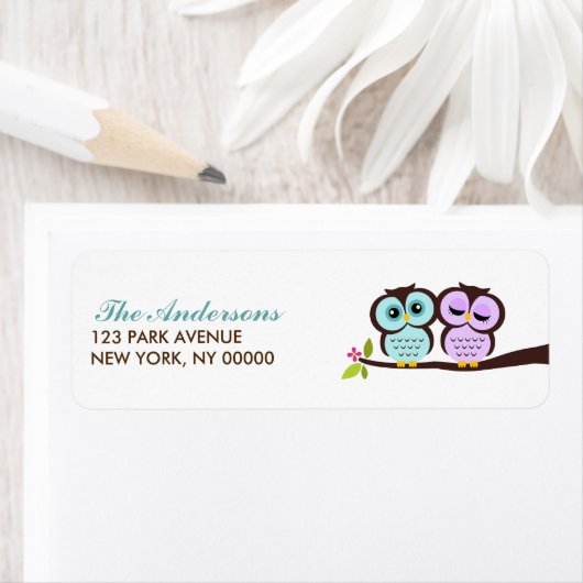 Lovely Owls Return Address Labels (Insitu)