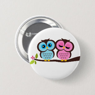 Lovely Owls Ronde Button 5,7 Cm
