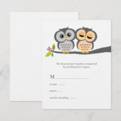 Lovely Owls Wedding Response Cards RSVP Kaartje (Voorkant / Achterkant)