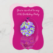 Lovely Pansy atomizer Birthday Party Kaart (Voorkant / Achterkant)