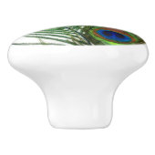 Lovely Peacock Feather Keramische Knop (Zijkant)