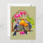 Lovely Pekin Robin Bird Pair Briefkaart (Voorkant / Achterkant)