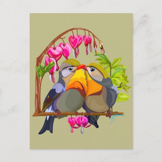 Lovely Pekin Robin Bird Pair Briefkaart (Voorkant)