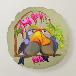 Lovely Pekin Robin Bird Pair Rond Kussen