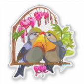 Lovely Pekin Robin Bird Pair Sticker (Voorkant)