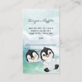 Lovely Penguins Baby shower Diaper Raffle Tickets Contactkaartje (Voorkant)
