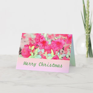 Lovely pink azalea flowers folidays Christmas Feestdagen Kaart
