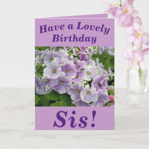 Lovely Pink Floral Birthday Card for Sis Kaart