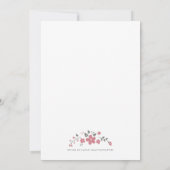 Lovely Pink Floral Wedding Invitation Kaart (Achterkant)