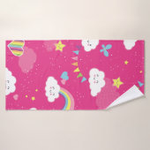 Lovely Pink Rainbow Sky repeating pattern. A seaml (Serviette de bain)