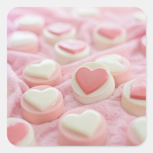 lovely pink  vierkante sticker (Voorkant)