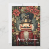 Lovely retro Christmas nutcracker card editable Feestdagenkaart (Voorkant)