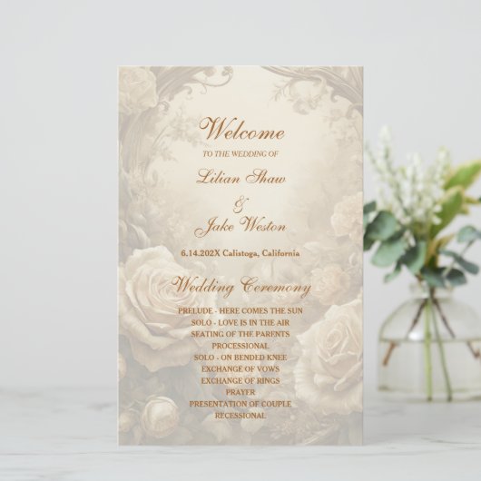 Lovely Rose Wedding Programme (Debout devant)